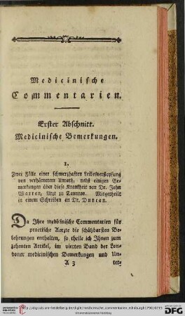 Medicinische Commentarien