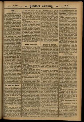Zweite Ausgabe vom Donnerstag, den 20. März 1913.