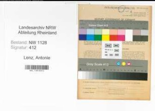 Entnazifizierung Antonie Lenz , geb. 26.09.1913 (Angestellte)