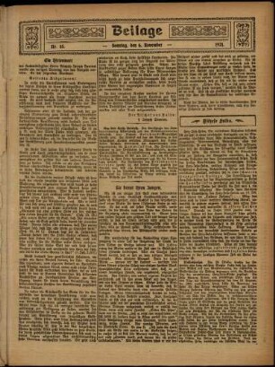 Zweite Ausgabe vom Sonntag, den 06. November 1921.