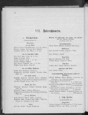 VII. Unterrichtswesen.