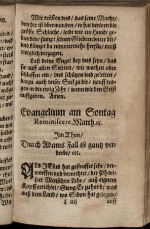 Evangelium am Sontag Reminiscere, Matth. 15.
