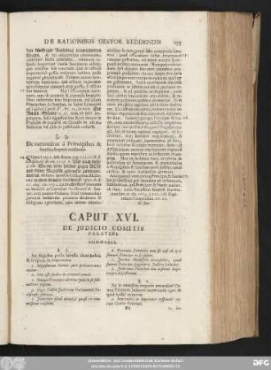 Caput XVI. De Iudicio Comitis Palatini.