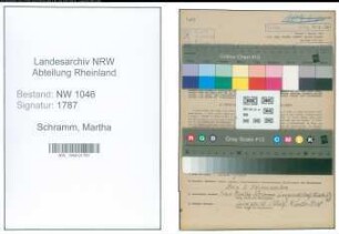 Entnazifizierung Martha Schramm , geb. 04.05.1919 (Verkaeuferin)