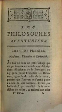 Les Philosophes Aventuriers, 1