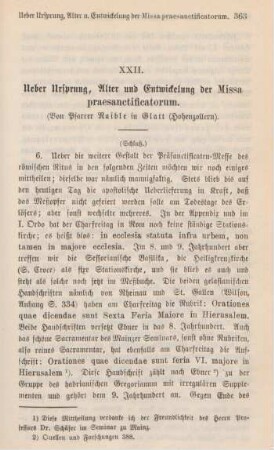 363-374 Ueber Ursprung, Alter und Entwickelung der Missa praesanctificatorum : Schluß