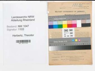 Entnazifizierung Theodor Herbertz , geb. 08.04.1912 (Chemiker)