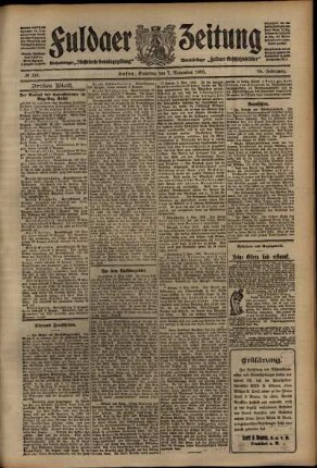 Dritte Ausgabe vom Samstag, den 07. November 1908.
