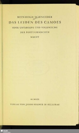 Das Leiden des Camoes : oder Untergang und Vollendung der portugiesischen Macht
