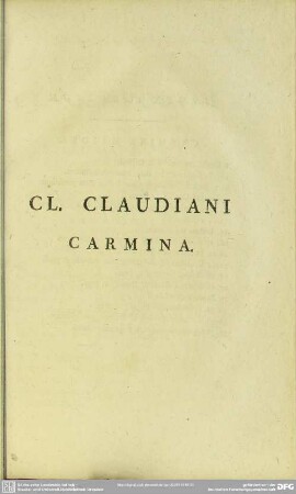 Cl. Claudiani Carmina