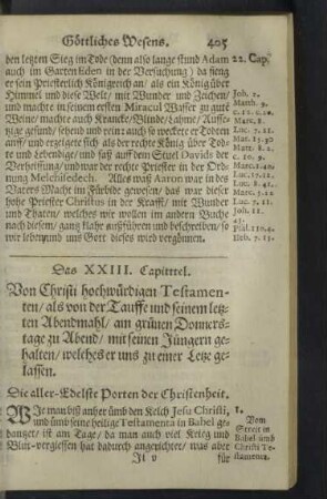 Das XXIII. Capittel.