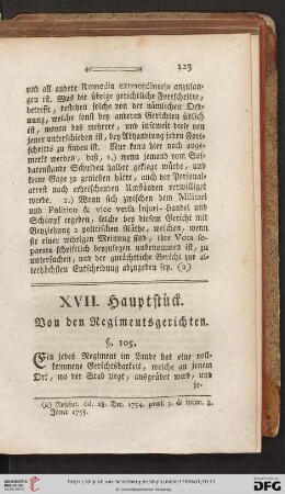 XVII. Hauptstück