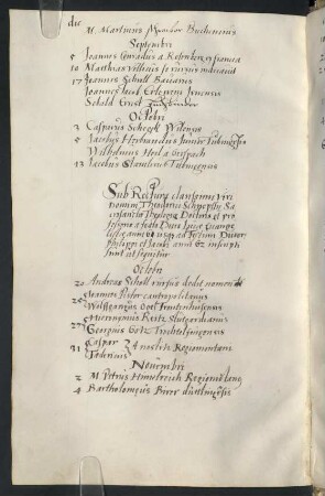 Winterhalbjahr 1561/1562. Rektorat Dietrich Schnepff
