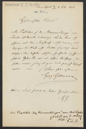 Brief an Friedrich Wilhelm Jähns : 02.02.1876