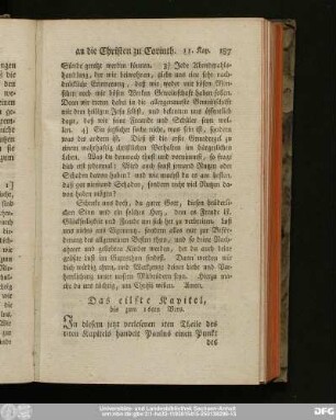 Das eilfte Kapitel, bis zu 16ten Vers.