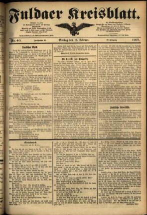 Ausgabe vom Montag, den 18. Februar 1907.