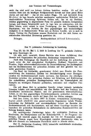 370-374, Der V. polnische Juristentag in Lemberg
