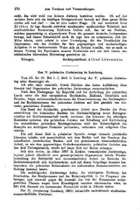 370-374, Der V. polnische Juristentag in Lemberg