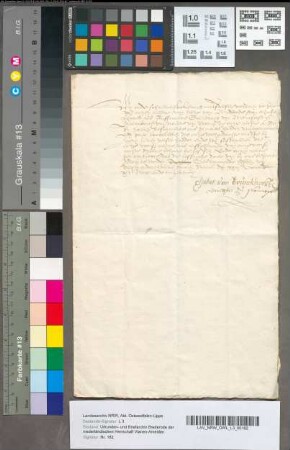 Ontvangbewijs van Elzabet van Bronkhorst, dochter te Hunnepel, voor den Heere van Brederode, voor het legaat, haar gemaakt door Geertruid van Bronkhorst en Batenburg, 22 October 1592.