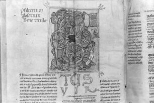 Psautier / Psalterium glosatum sine titulo / Psalterium glosatum / Psautier glosé / Psalter der Abtei Vauclair — Initial B, Folio fol. 1 v