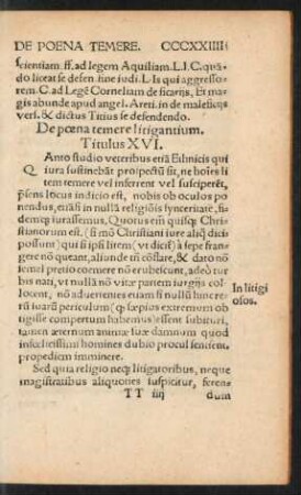 De poena temere litigantium. Titulus XVI.