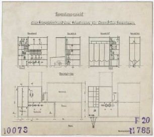 Technische Zeichnung : Dispositionsprojekt eines Silospeichers und einer Schrotmühle für Herrn B. Hus, Gravenhagen