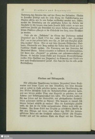 2. Studium und Bildungsreise