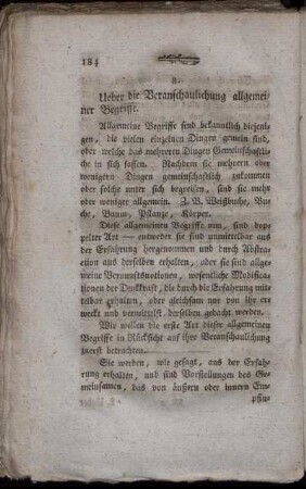 8. Ueber die Veranschaulichung allgemeiner Begriffe.