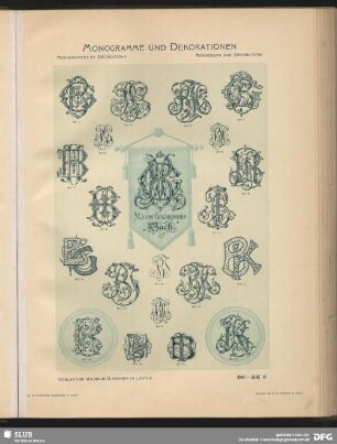 Dekorationen [Widmung], Alliance-Monogramme