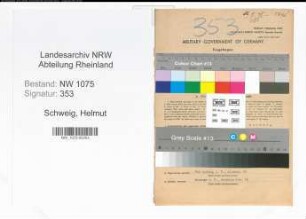 Entnazifizierung Helmut Schweig , geb. 17.09.1893 (Oberregierungsrat)