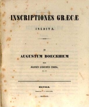 Inscriptiones graecae ineditae