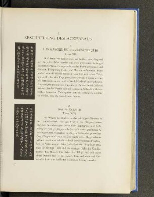 I. Beschreibung des Ackerbaus.