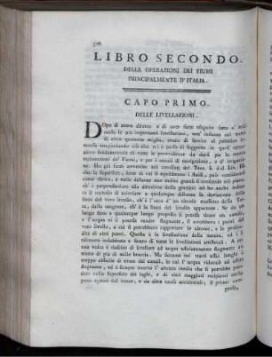Libro Secondo. Delle Operazioni Dei Fiumi Principalmente D'Italia.