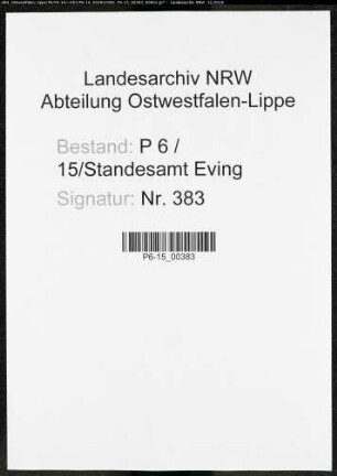 Sterberegister Standesamt Lünen-Eving