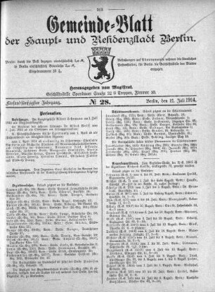 1914,28: No. 28, 12. Juli 1914