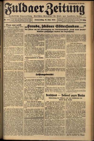 Ausgabe vom Donnerstag, den 28. November 1935.