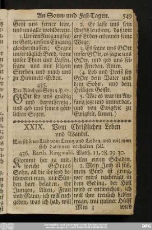XXIX. Vom Christlichen Leben und Wandel.