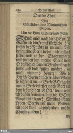 Dritter Theil. Von Göttlichen und Himmlischen Gaben