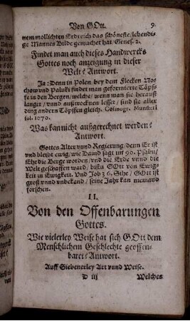 II. Von den Offenbarungen Gottes