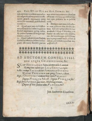 Ad Auctorem Consultissimum Atque Celeberrimum, &c.