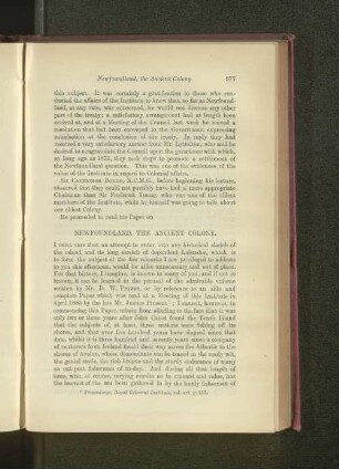 Newfoundland, the Ancient Colony. By Sir Cavendish Boyle, K.C.M.G.