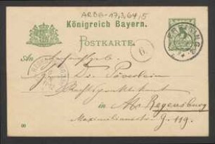 Brief von Hermann Stadler an Hermann Poeverlein