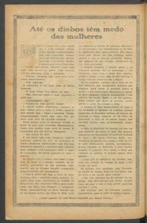 Até os diabos têm medo das mulheres