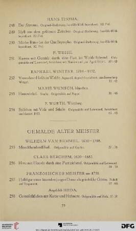 Gemälde alter Meister (Nr. 255-293)