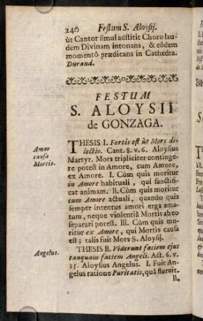 240-255, Festum S. Aloysii de Gonzaga; Festum Scapularis B. V. Mariae; Festum S. Annae Matris B. V. M.; Festum S. Ignatii de Loyola; Festum S. Bernardi; Festum S. Augustini; Festum SS. Nominis Mariae; Festum Exaltationis S. Crucis