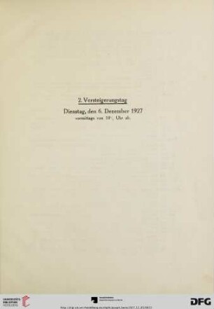 2. Versteigerungstag (Nr. 342-593)
