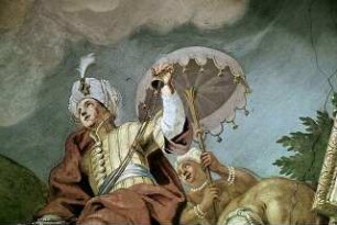 Engelschöre und die vier Erdteile in Verehrung Christi
