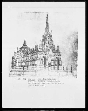 Ansicht der Residenzkirche in Berlin, Leipziger Platz