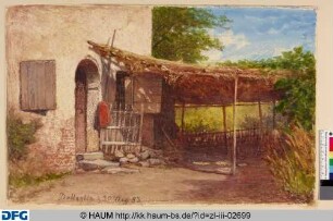 Haus mit Schuppen bei Battaglia