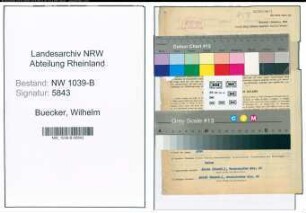 Entnazifizierung Wilhelm Buecker , geb. 23.09.1899 (Beamter)